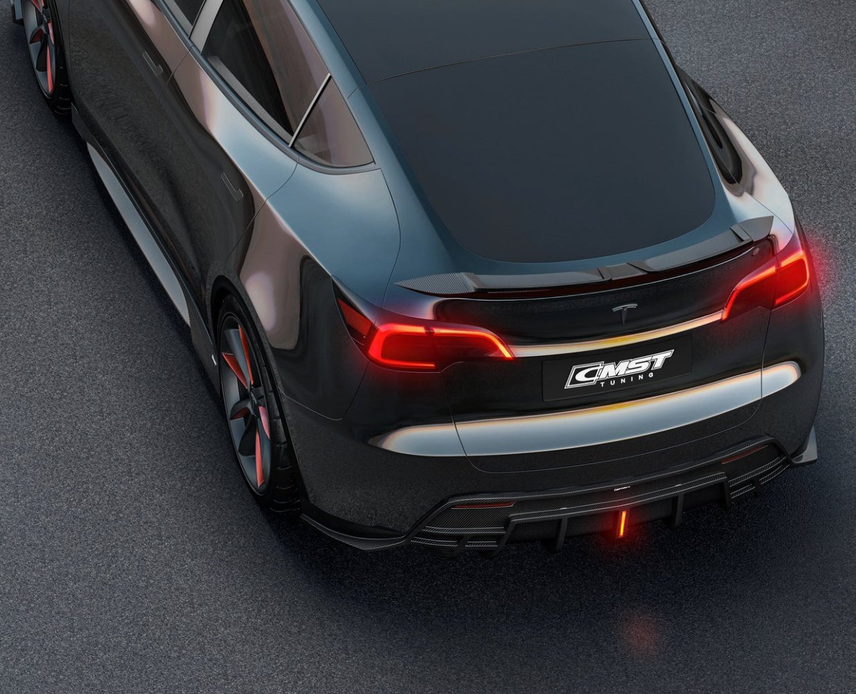 CMST - TESLA MODEL Y CARBON FIBRE LED DIFFUSER V5 - Aero Carbon UK