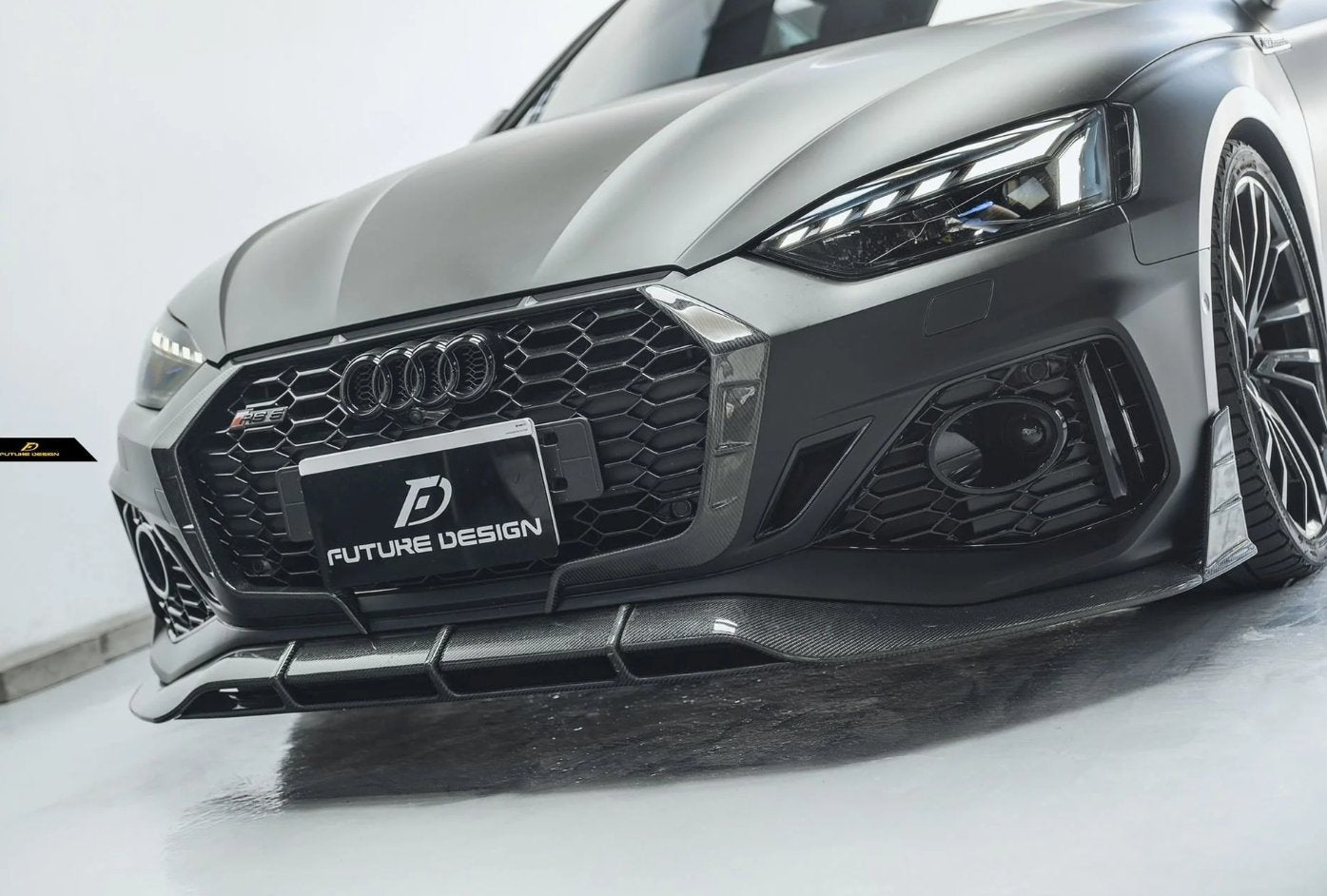 FUTURE DESIGN - AUDI RS5 B9.5 2020+ CARBON FIBRE FRONT BUMPER OVERLAY - Aero Carbon UK