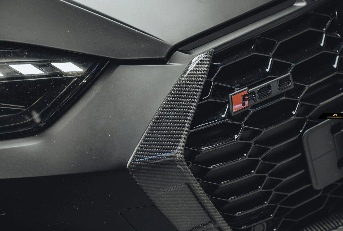 FUTURE DESIGN - AUDI RS5 B9.5 2020+ CARBON FIBRE FRONT BUMPER OVERLAY - Aero Carbon UK