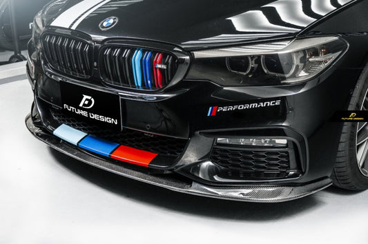 FUTURE DESIGN - BMW 5 SERIES G30 PRE LCI CARBON FIBRE FRONT LIP ( 3D STYLE ) - Aero Carbon UK