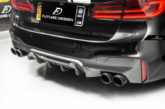 FUTURE DESIGN - BMW 5 SERIES G30 PRE LCI CARBON FIBRE REAR DIFFUSER ( M5 STYLE ) - Aero Carbon UK