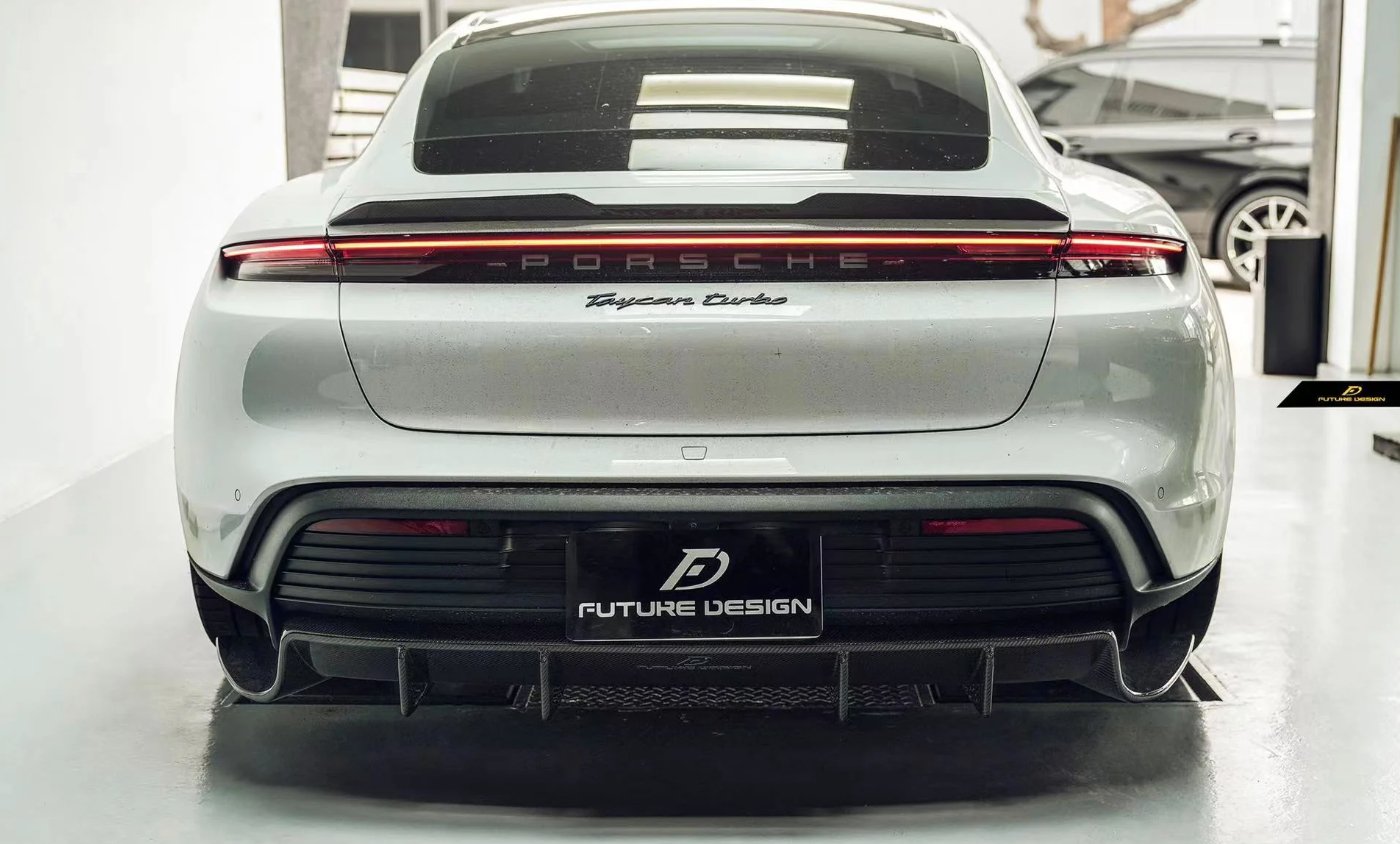 FUTURE DESIGN - PORSCHE TAYCAN CARBON FIBRE REAR SPOILER - Aero Carbon UK