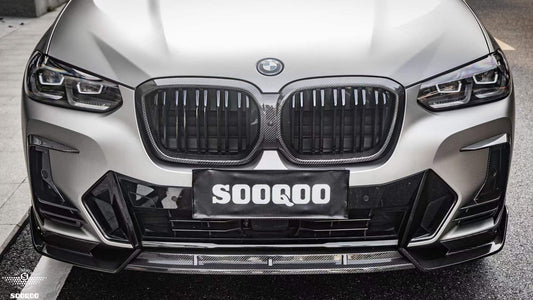 SOOQOO - BMW IX3 G08 DRY CARBON FRONT GRILLE - Aero Carbon UK