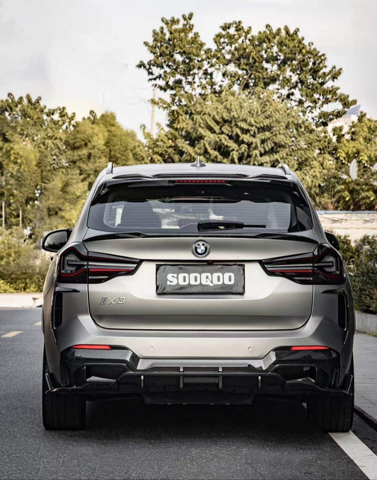 SOOQOO - BMW IX3 G08 DRY CARBON REAR TOP SPOILER - Aero Carbon UK