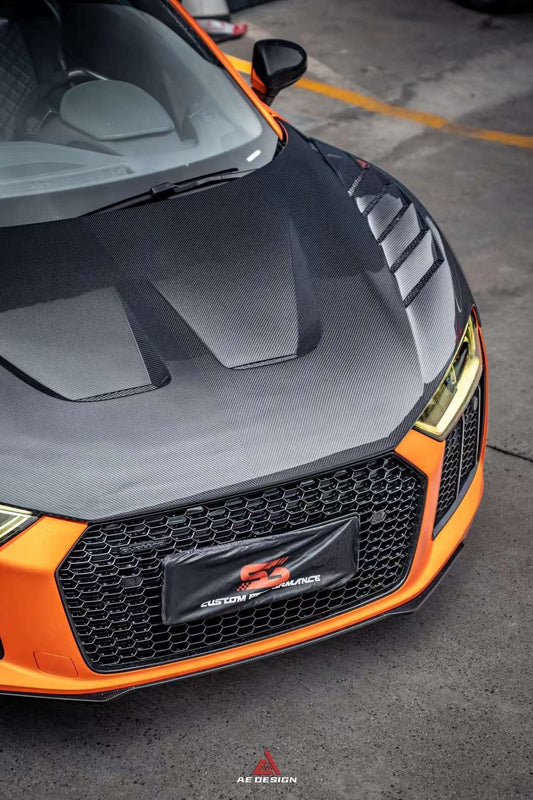 AE DESIGN - AUDI R8 DRY CARBON FIBRE FRONT BONNET HOOD