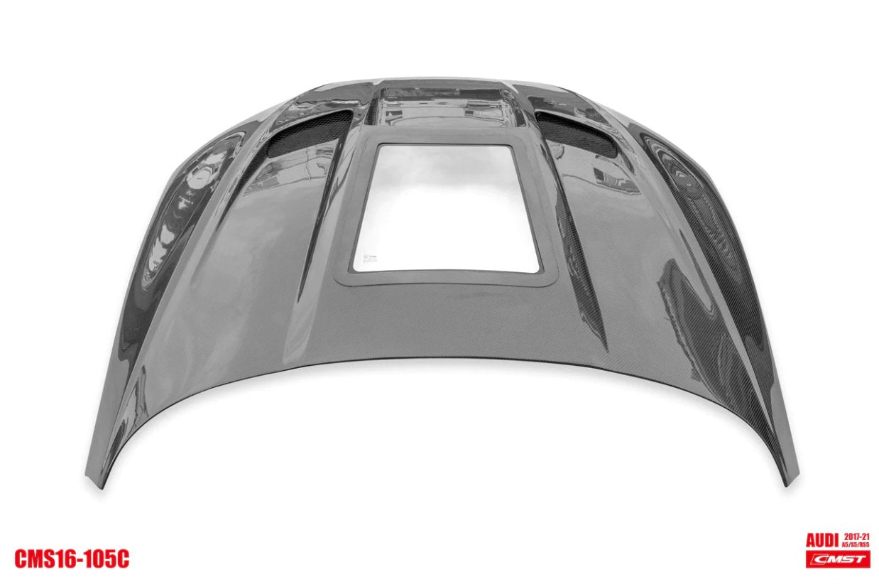 CMST - AUDI A5 S5 RS5 B9 B9.5 CARBON FIBRE TRANSPARENT BONNET HOOD - Aero Carbon UK