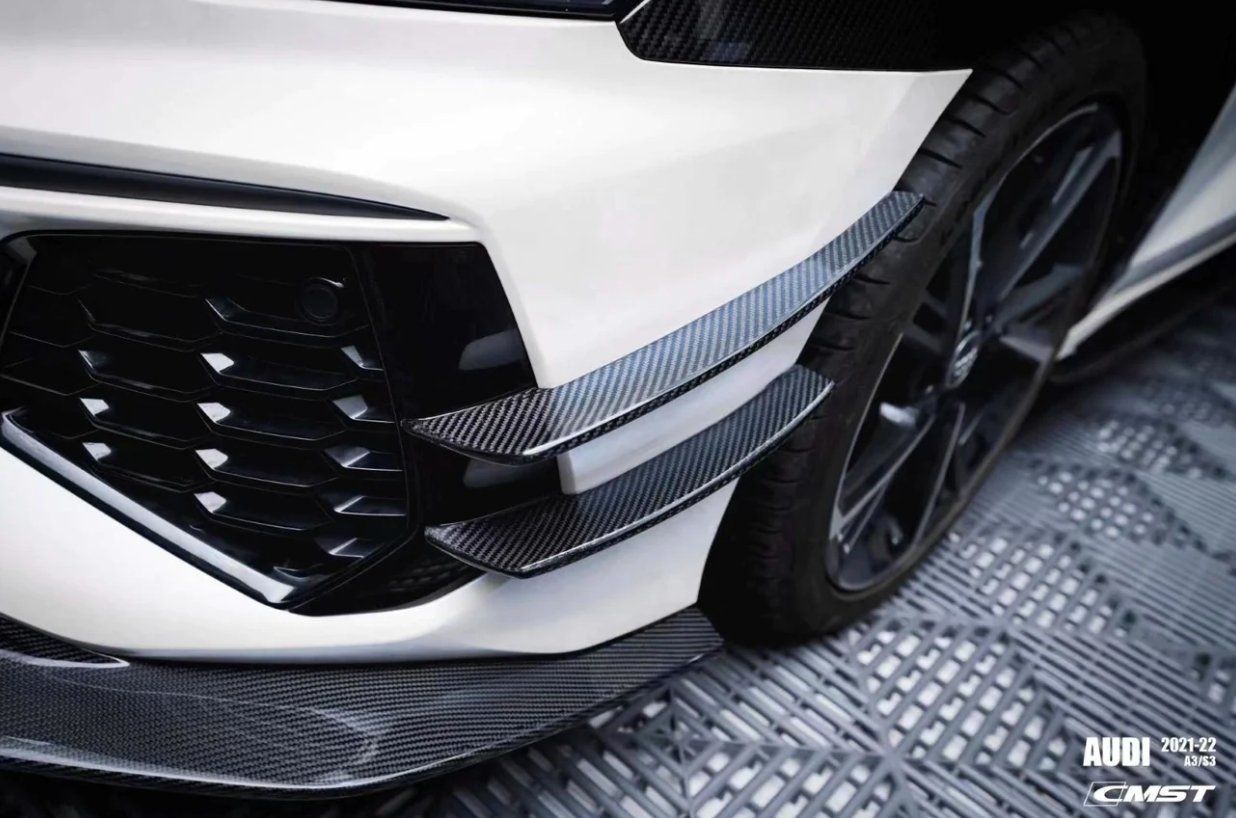 CMST - AUDI RS3 S3 A3 8Y CARBON FIBRE FRONT CANARDS - Aero Carbon UK