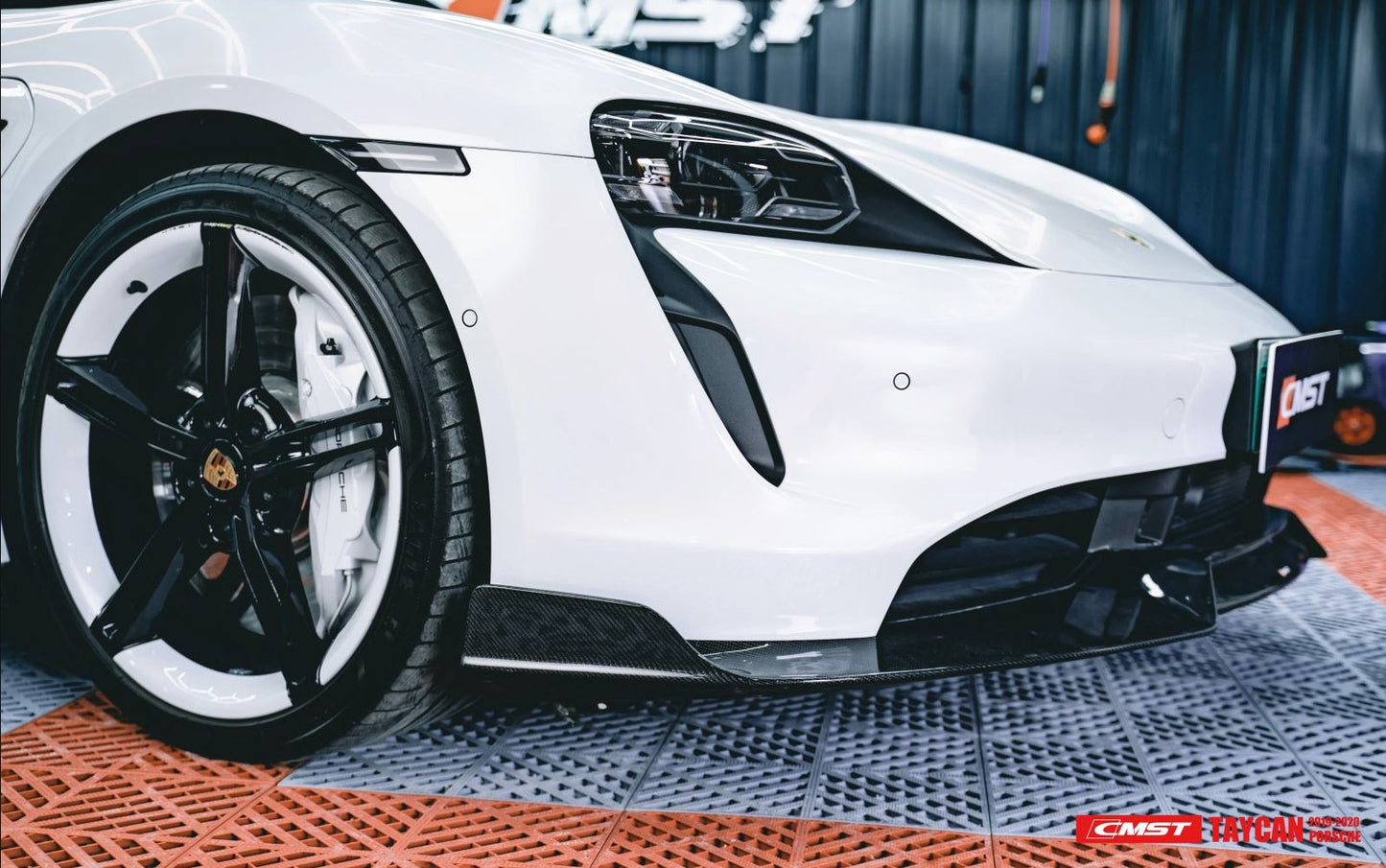 CMST - PORSCHE TAYCAN CARBON FIBRE FRONT LIP - Aero Carbon UK