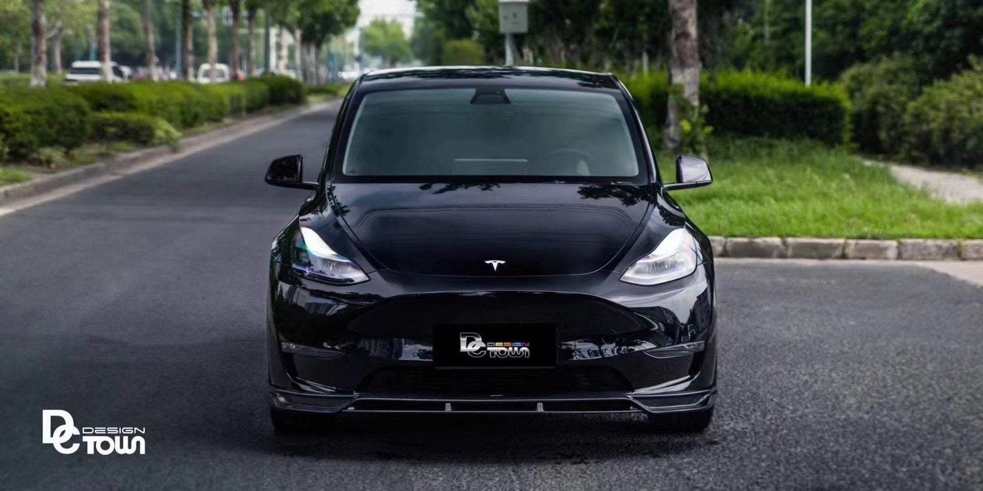 CMST - TESLA MODEL Y CARBON FIBRE FRONT LIP V2 - Aero Carbon UK