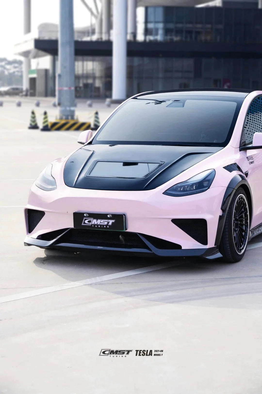 CMST - TESLA MODEL Y TRANSPARENT GLASS CARBON FIBRE BONNET HOOD - Aero Carbon UK