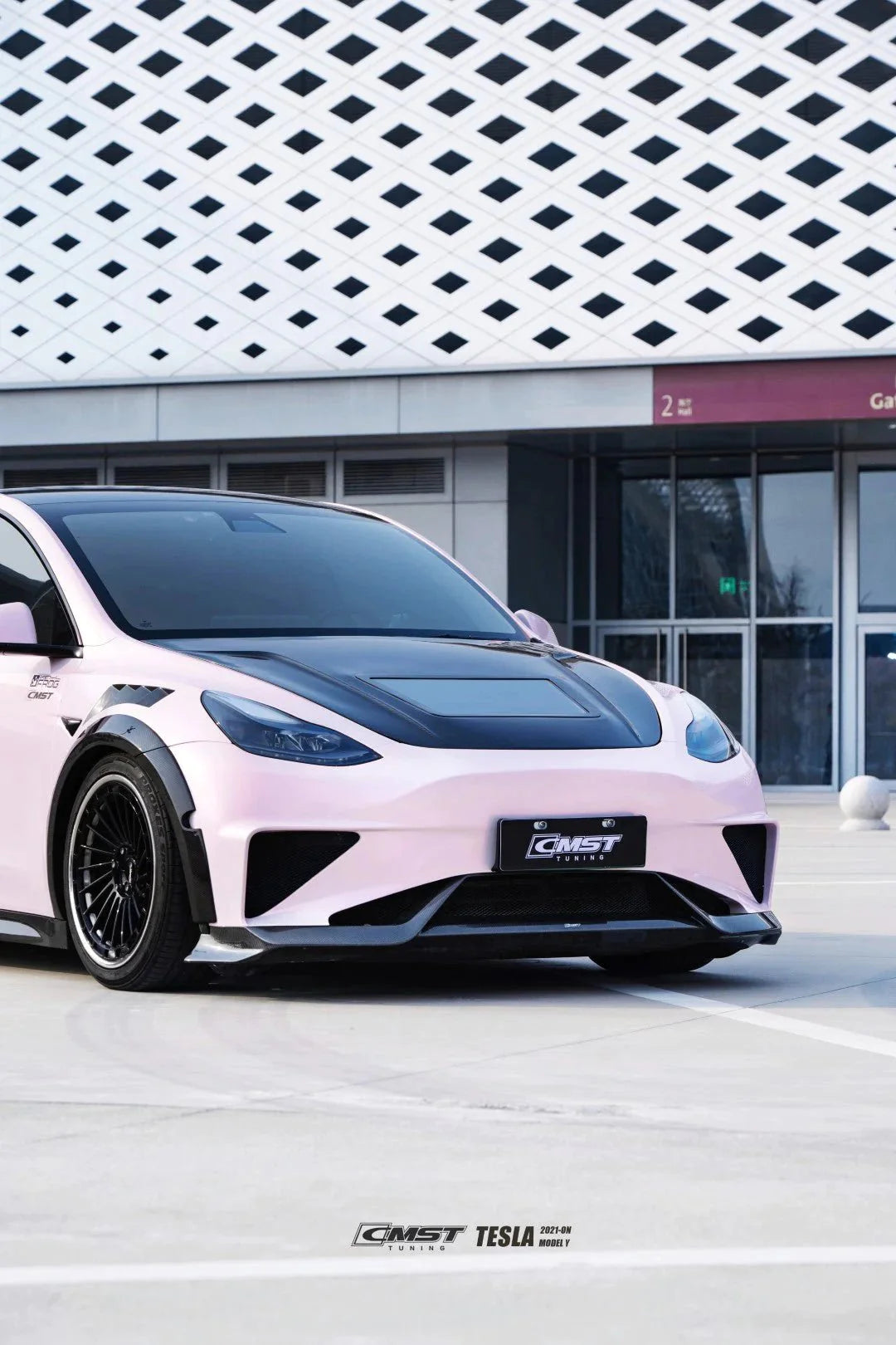 CMST - TESLA MODEL Y TRANSPARENT GLASS CARBON FIBRE BONNET HOOD - Aero Carbon UK