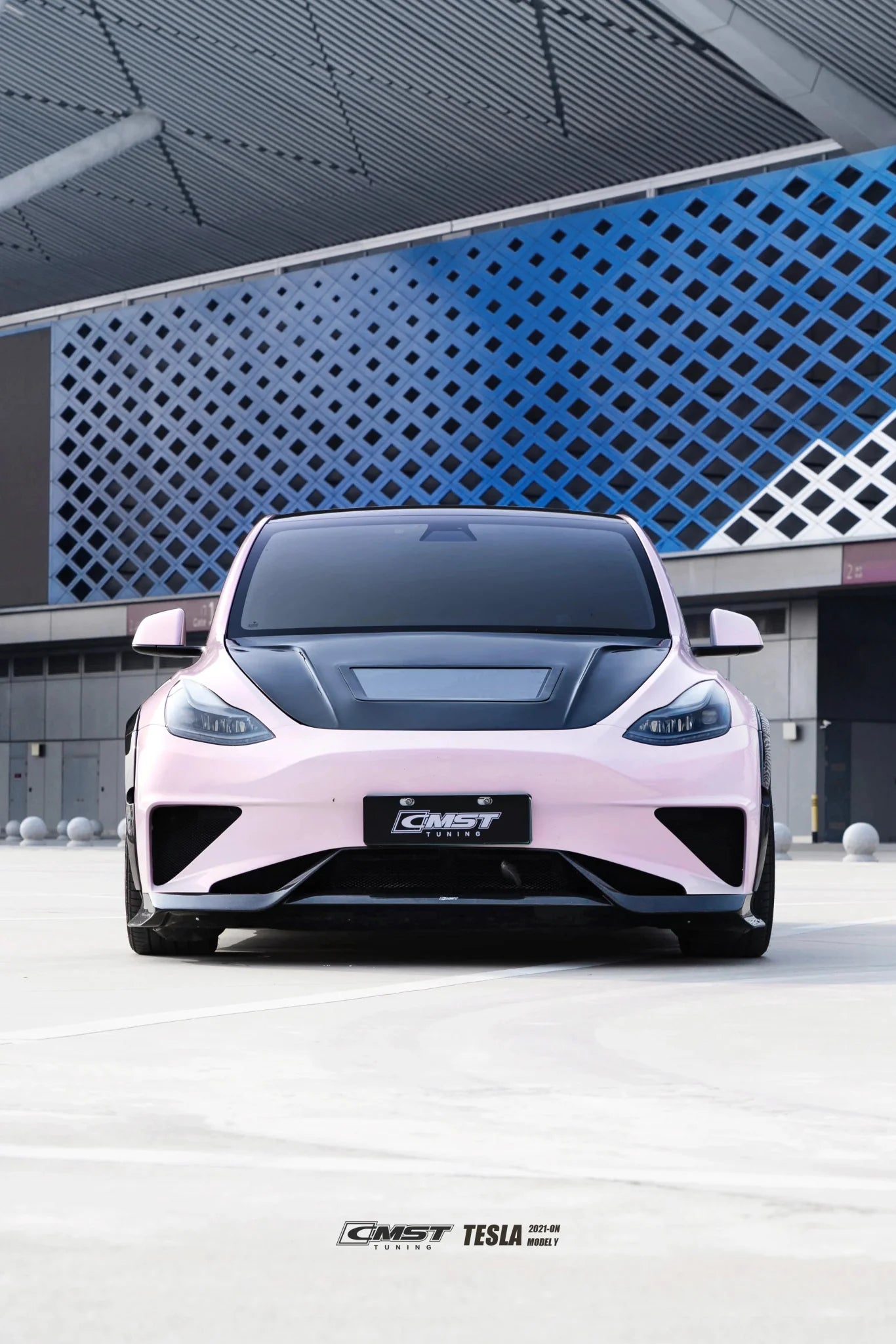 CMST - TESLA MODEL Y TRANSPARENT GLASS CARBON FIBRE BONNET HOOD - Aero Carbon UK