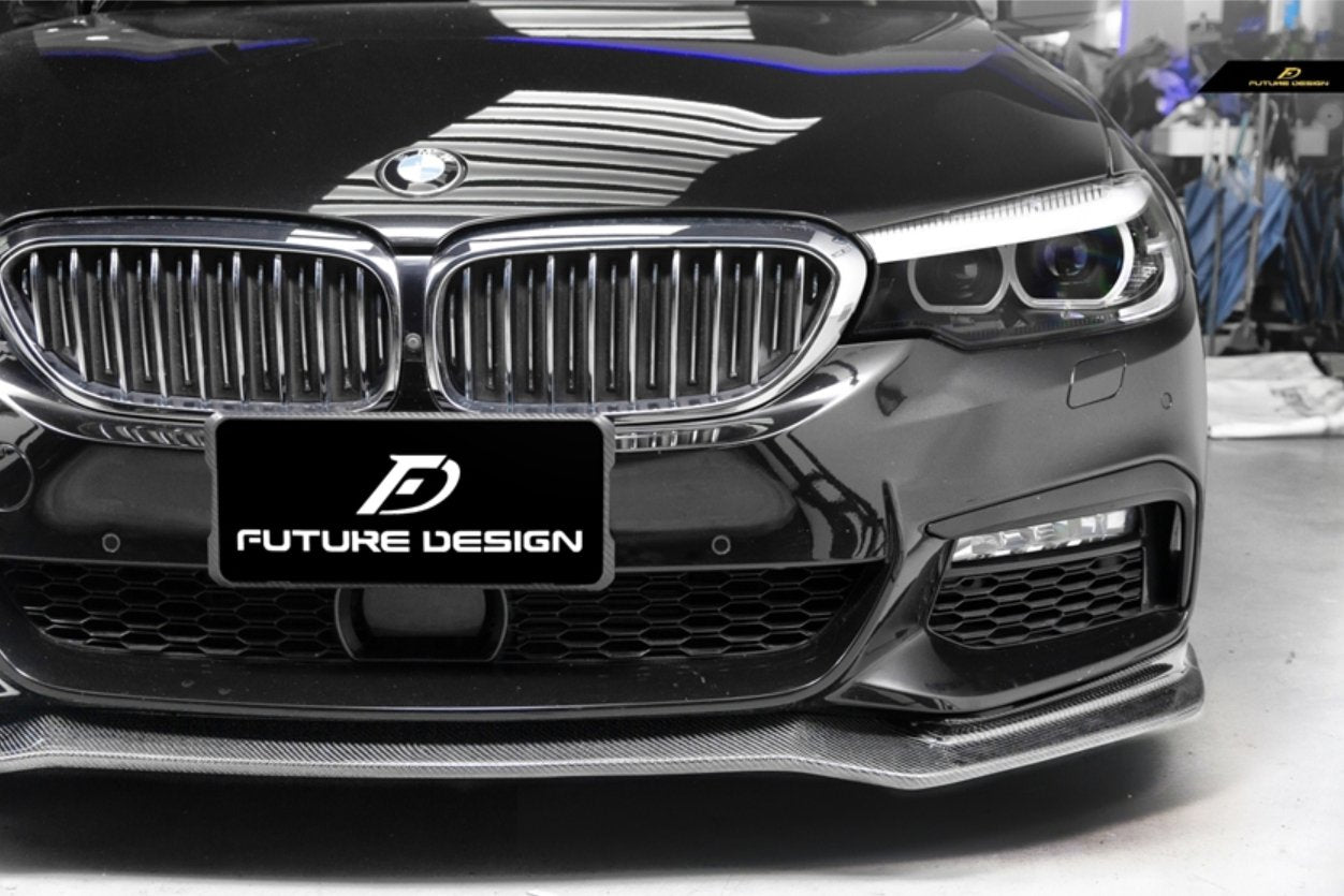 FUTURE DESIGN - BMW 5 SERIES G30 PRE LCI CARBON FIBRE FRONT LIP ( CC STYLE ) - Aero Carbon UK