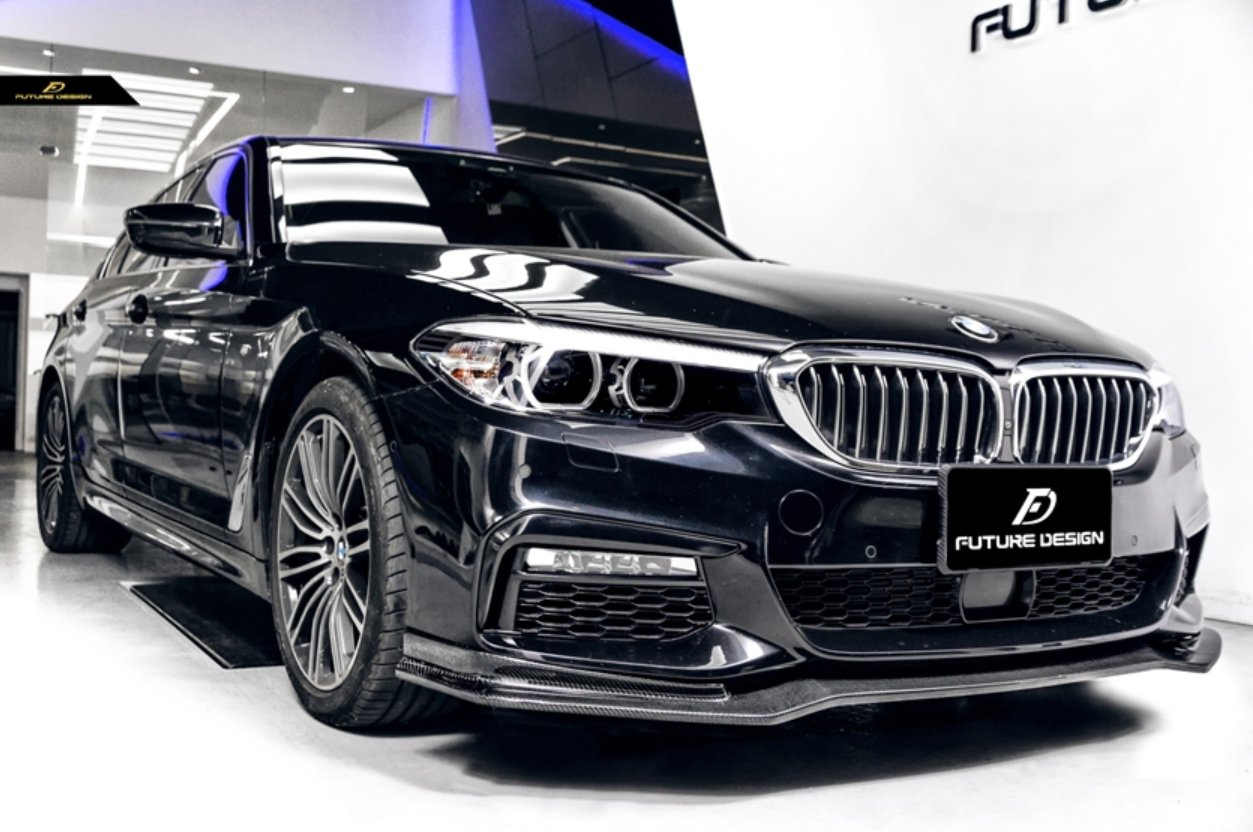 FUTURE DESIGN - BMW 5 SERIES G30 PRE LCI CARBON FIBRE FRONT LIP ( CC STYLE ) - Aero Carbon UK