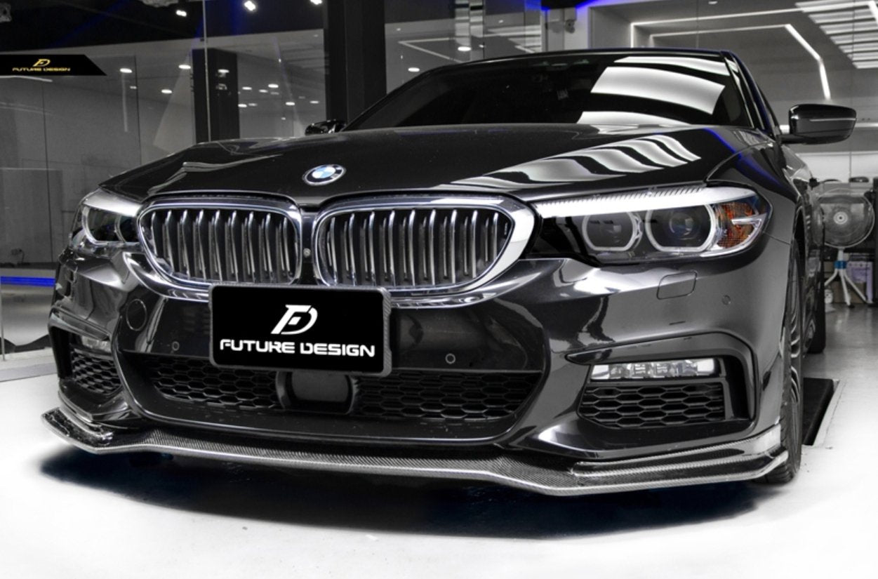 FUTURE DESIGN - BMW 5 SERIES G30 PRE LCI CARBON FIBRE FRONT LIP ( CC STYLE ) - Aero Carbon UK