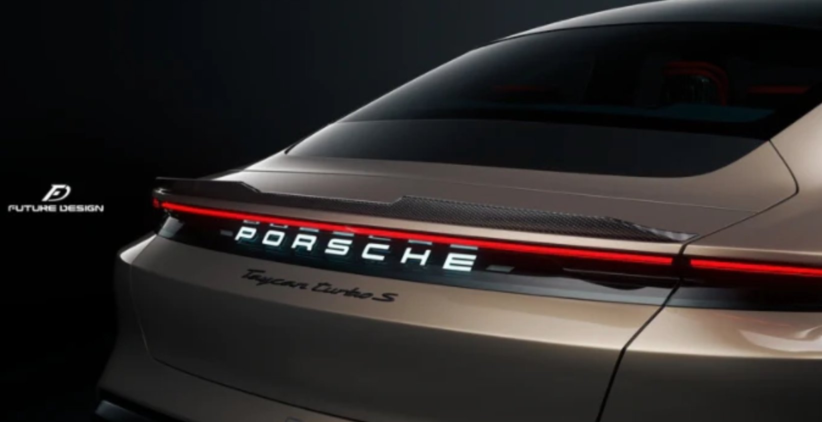 FUTURE DESIGN - PORSCHE TAYCAN CARBON FIBRE REAR SPOILER - Aero Carbon UK